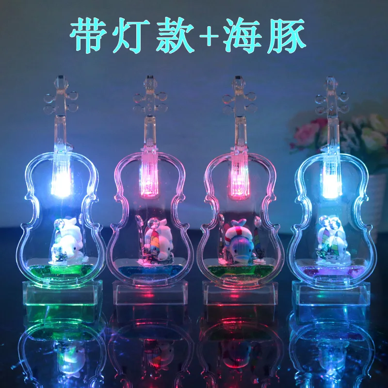 Creative Violin Floating Animal Drops Oil Spill Drops Glowing Creative Home Furnishing Desktop Decompression Stationery Students - Цвет: Random delivery 3