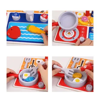 

Kitchen Gas Stove Cooker Cooking Food Kit Set For Baby Children Pretend Play Role Playing Games Toys Q6PD