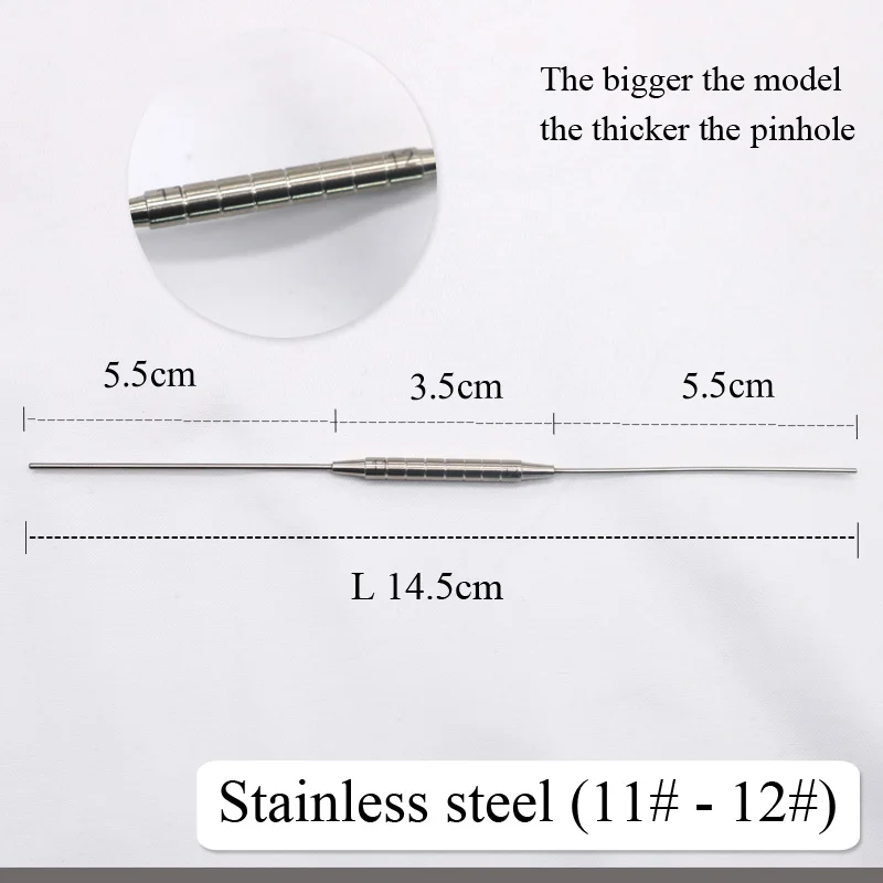 Stainless steel11-12 Офтальмологический молочный зонд канала микрохирургический инструмент из титанового сплава нержавеющей стали двойной головной зонд - Цвет: Stainless steel11-12