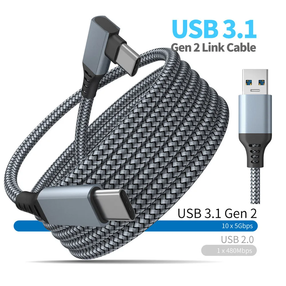 VR аксессуары 6 м/5 м линия передачи данных для Oculus Quest 2 1 Link гарнитура USB 3.1 Type C