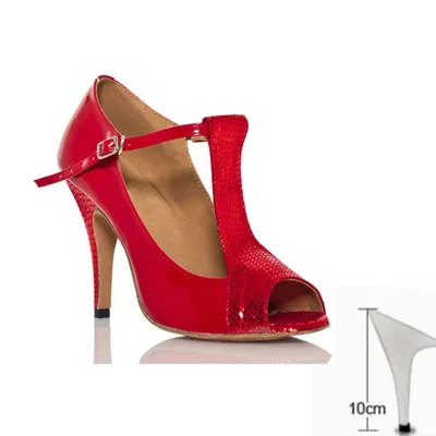 red heel 10cm Профессиональная обувь для латинских танцев; бальные туфли; женская танцевальная обувь на каблуке 5-10 см; zapatos de mujer - Цвет: red heel 10cm
