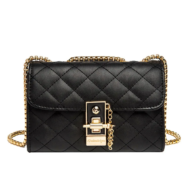 

IMIDO Bag Female Korean Version Of The Rhombic Chain Bag Retro Wild Messenger Bag Mini Handbag