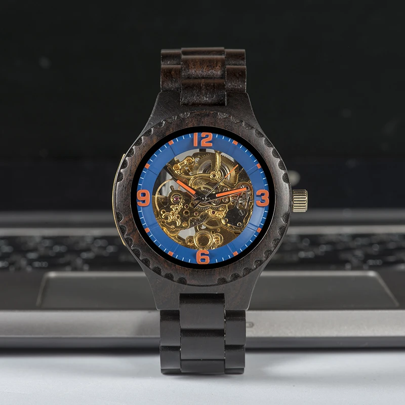 S29-1 bobo bird Мужские деревянные часы orologio uomo с логотипом BOBO BIRD, автоматические механические наручные часы, водонепроницаемые мужские часы в деревянной коробке, Рождественский подарок - Цвет: S29-1 bobo bird
