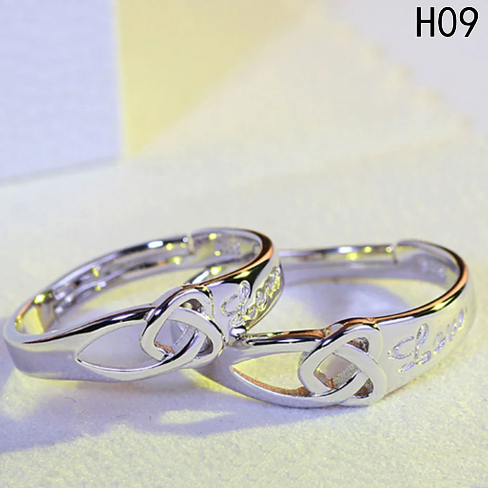 Fine Resizeable lovers' Ring Wedding Ring Couple Pair Set Ring For Men Women Lover Wedding Party Classic Jewelry