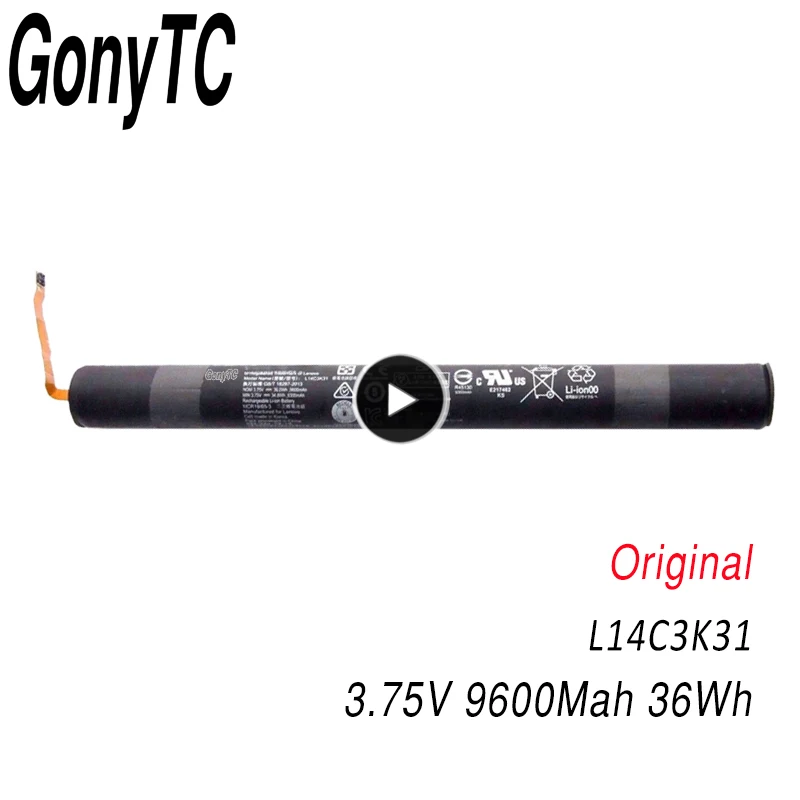 GONYTC L14C3K31 оригинальный Батарея для lenovo Yoga Tablet 2 1050L 1050F 1051F 1050LC 1051L Yt2 1050