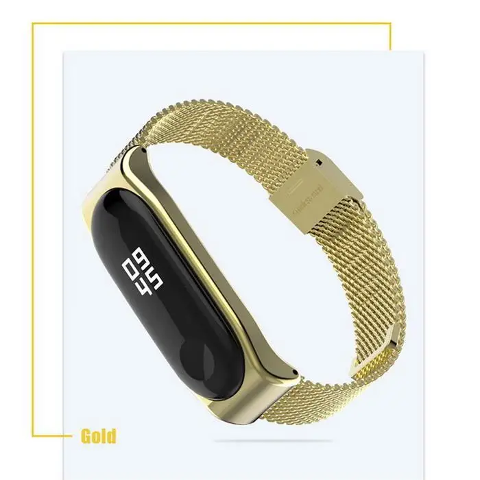 Модный уникальный унисекс металлический ремешок на руку для Mi Band 3