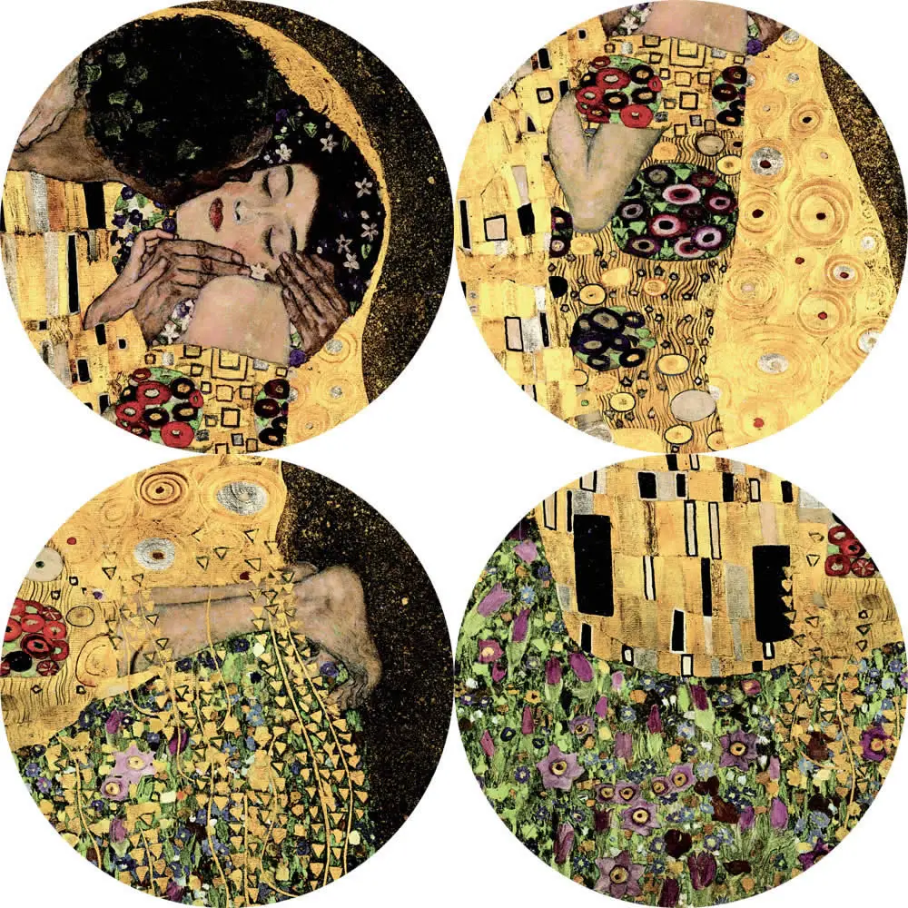 Gustav Klimt Kiss известные картины на холсте репродукции на стене классический портрет плакат для гостиной Куадрос Декор