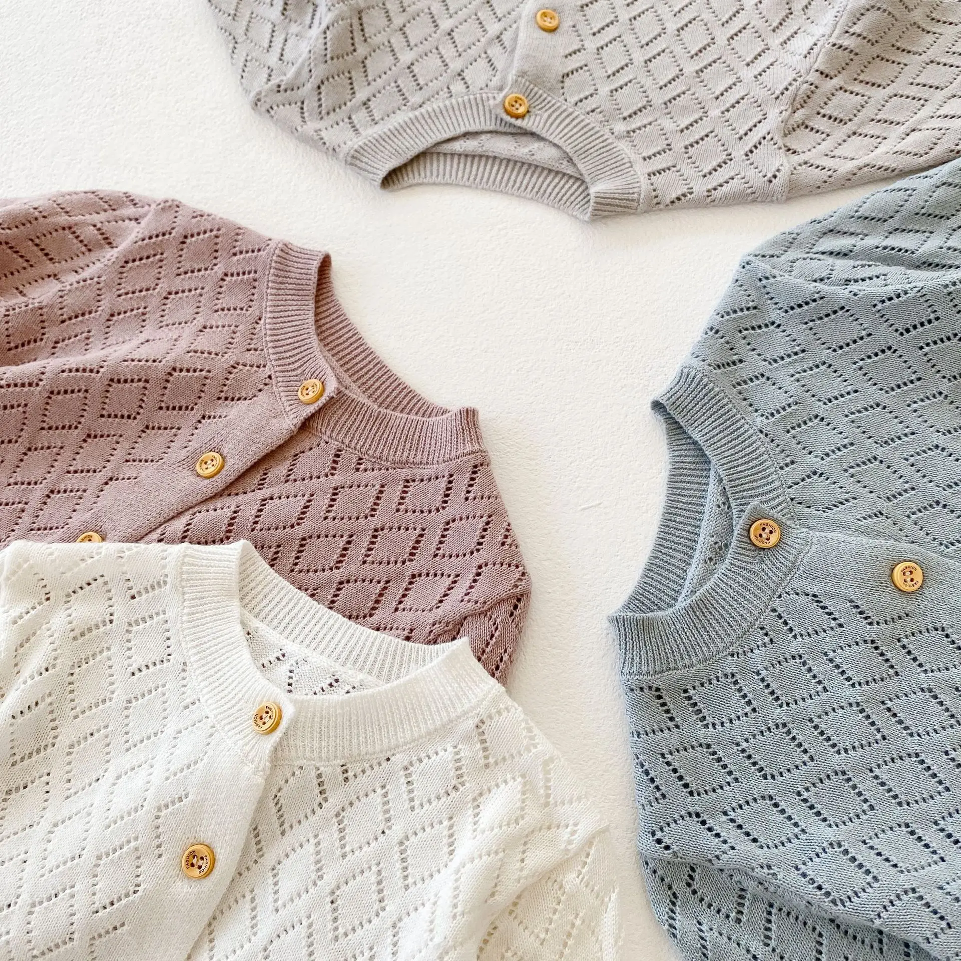 Knit Sweater 0-3T Newborn Kid Cardigan Sweater For Baby Boys Girls Elegant Autumn Winter Knitted Top Long Sleeve Hollow out Knitwear Coat
