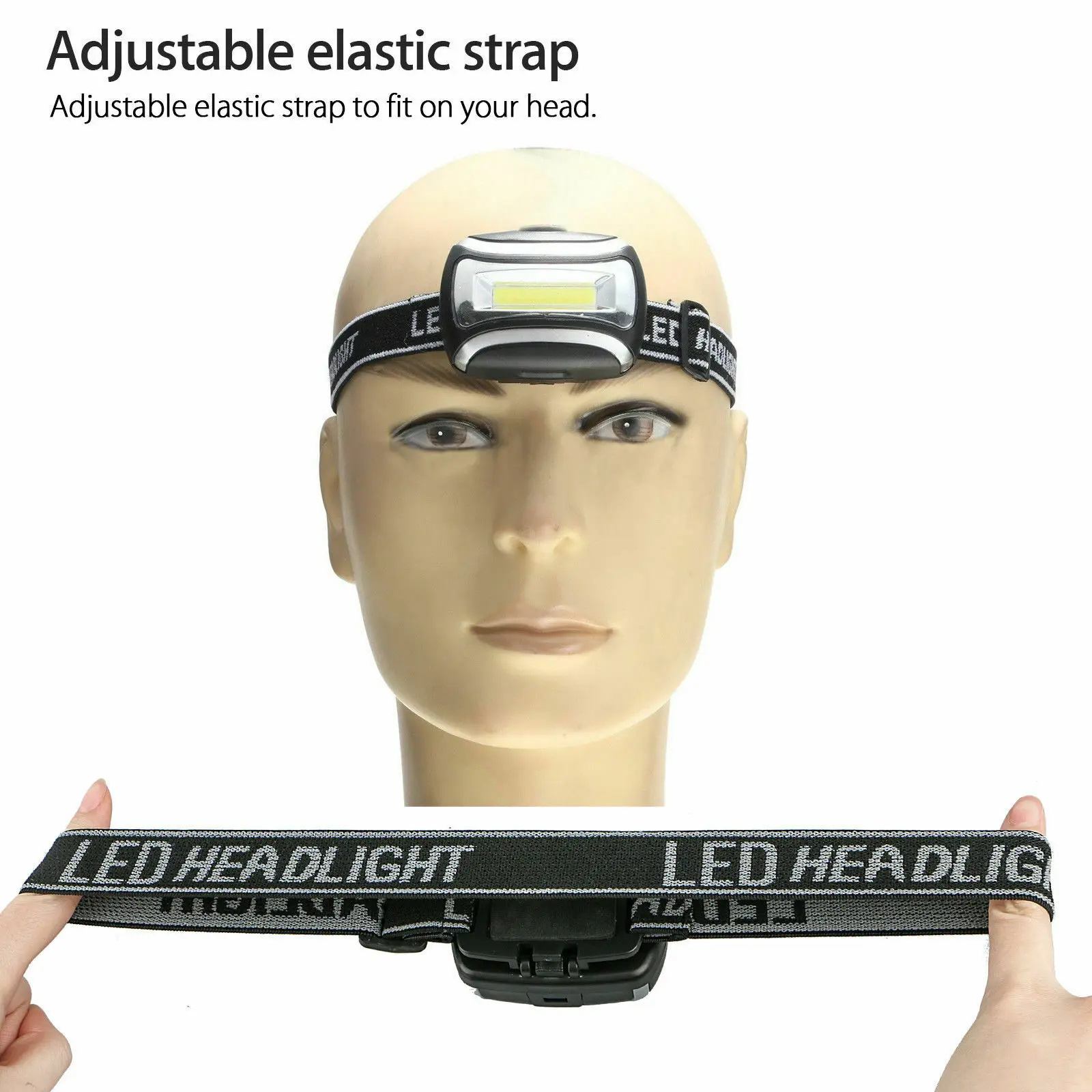 

5X 1X COB LED Hunting Headlamp AAA Work Lamp 3 Modes Running Head Torch Light Waterproof Flashing Warning Strobe Light Lantern