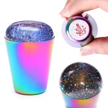 Punho transparente prego stamper para carimbar placa holo claro jelly silicone stamper cabeça da arte do prego modelos ferramenta(China)