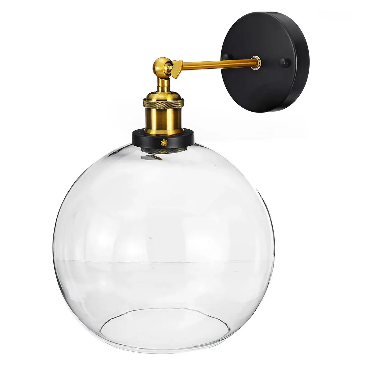 Wall light Retro Wall Lamps Sconces Lamp Holder Antique Style Metal Wall Lamp Wall Glass Ball Lampshade Decorative Luminaire - Цвет абажура: Белый