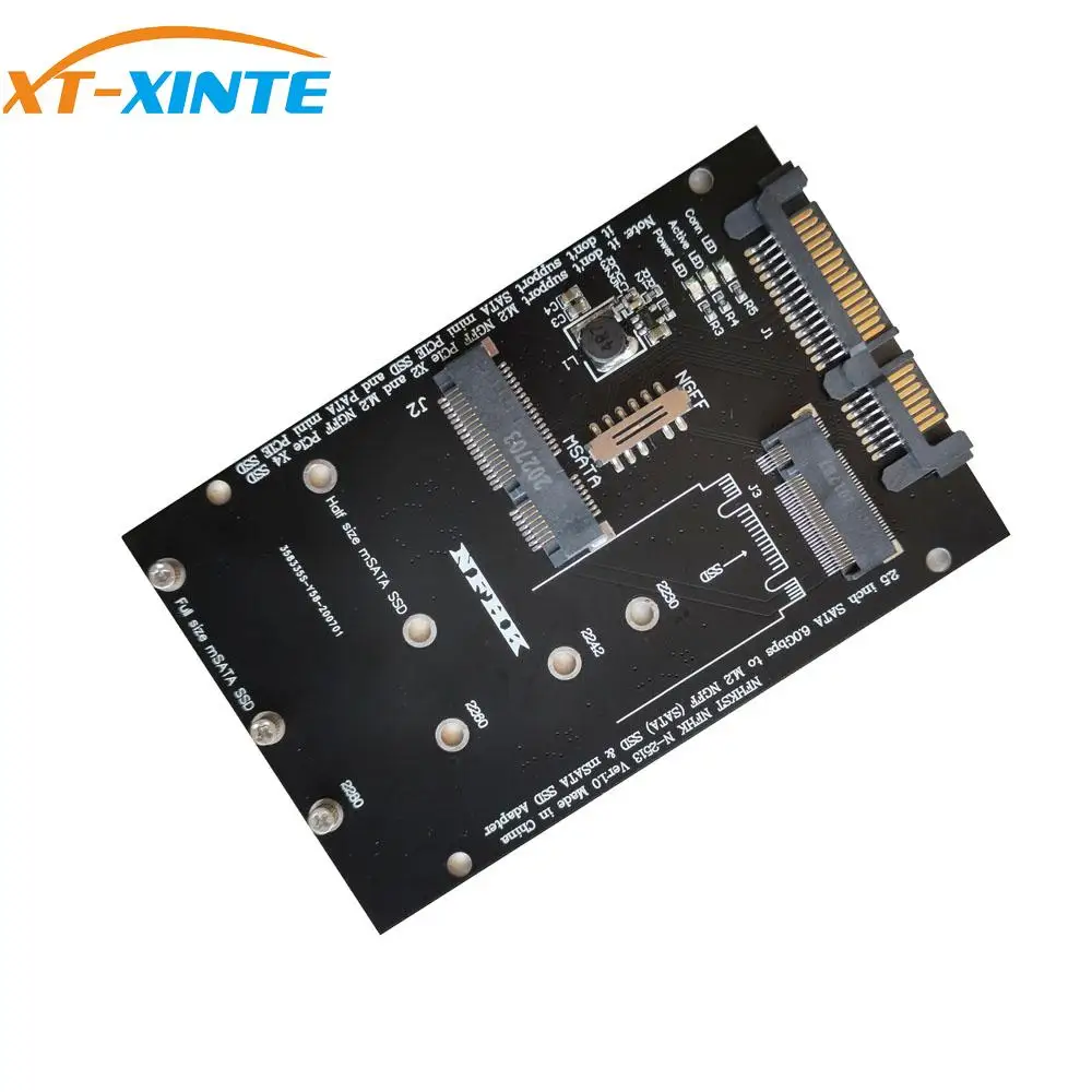 XT-XINTE 2 5 &quotSATA 6 0/Гбит/с к M2 для NGFF(SATA) mSATA SSD Aadapter карта MSATA-SATA конвертер карты 2242 2260 |