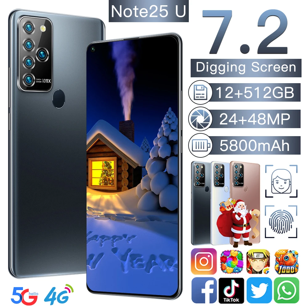 Vernee Phone Global Note25U 5G Vernee Smartphone 12+512GB Deca Core 24+48MP Camera Cellphone Dual SIM 5800mAh Twitt Mobile Phone