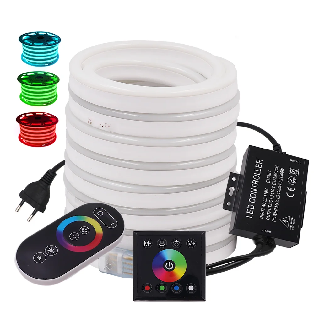 

WIFI Bluetooth RGB Neon Light EU 220V Neon Sign Waterproof Home Outdoor Lighting 2835 5050 120Leds/M Flexible Neon Strip String