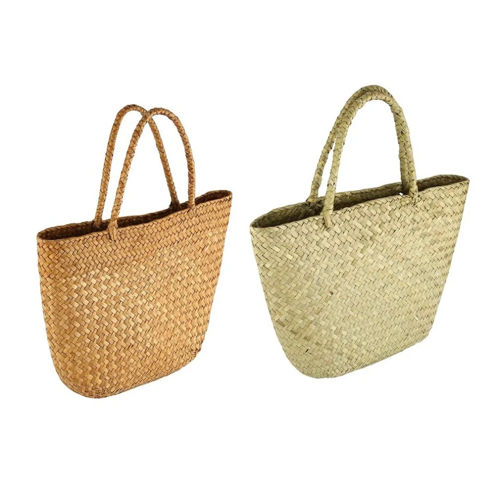 Shoulder Bag Women's Retro Embroidery Cane Grass Woven Beach Hand Bag Dropshipping