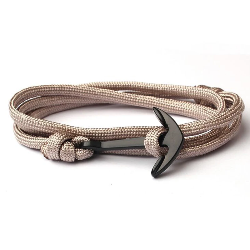 NIUYITID черный Паракорд якорь браслет для мужчин Braccialetti Donna Man Bracalete регулируемые ювелирные изделия ручной Шарм