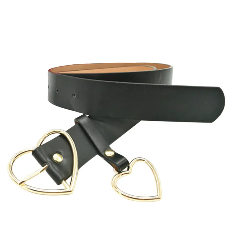 1PC 105cm Belt PU Leather Belt For Women Metal Heart Buckle Corset Belt Wedding Party Dress Decor Waistband Ladies Streetwear