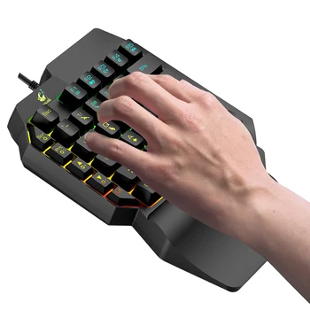 

Wired Mouse USB PC Accessories LED Backlight Professional Wrist Rest Ergonomic Gaming Keyboard Set Mobile Phone One-Handed Home