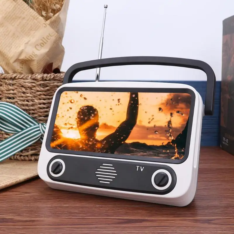 VKTECH Ретро Мини Bluetooth динамик Мобильный телефон Фильмы ТВ держатель музыкальный плеер портативный беспроводной звуковой ящик для u-диска TF карты