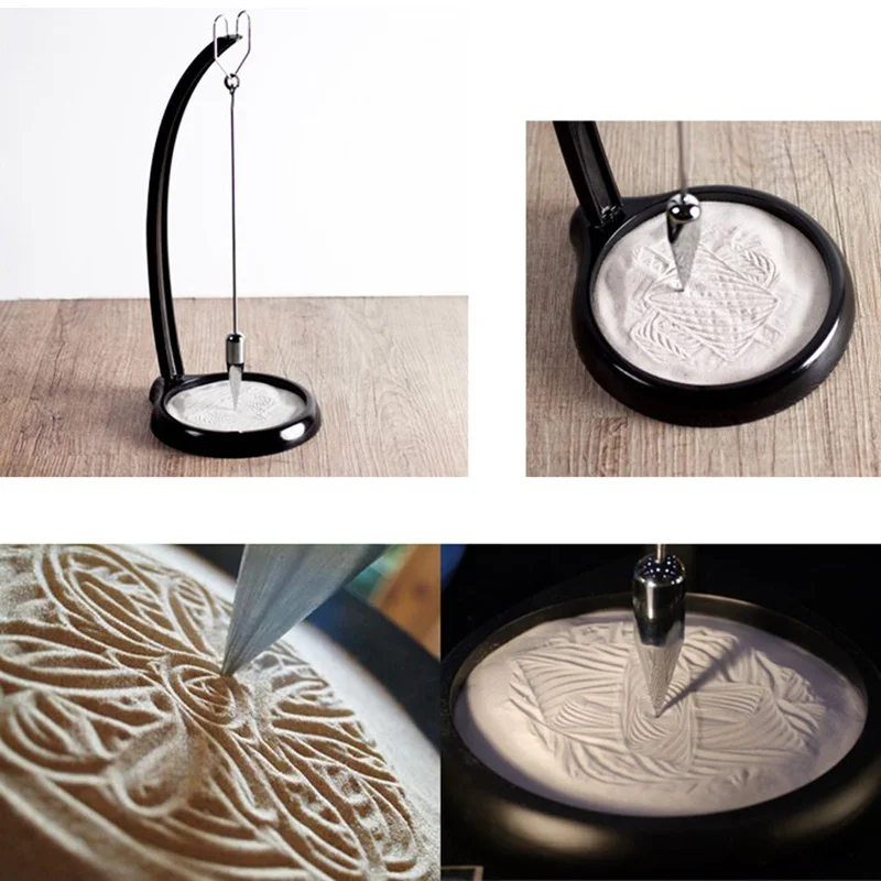 Creative Sand Pendulum Sand Painting Pendulum Gravity Sand Pendulum Stand Desktop Science Home Decor Ornaments
