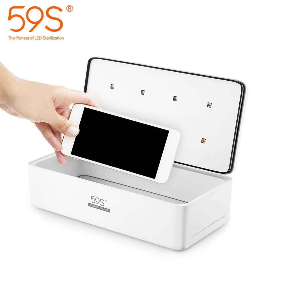 

UV Light Sanitizer Sterilizer Box for Face Masks Smartphone Beauty Tools Kills 99.9% of Germs AntiBacteria with 8 LEDs 59S S2