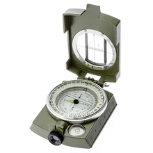  Pure copper clamshell compas Military Camouflage Folding Sighting Compass Pouch portable Outdoor Camping Hiking Tool 