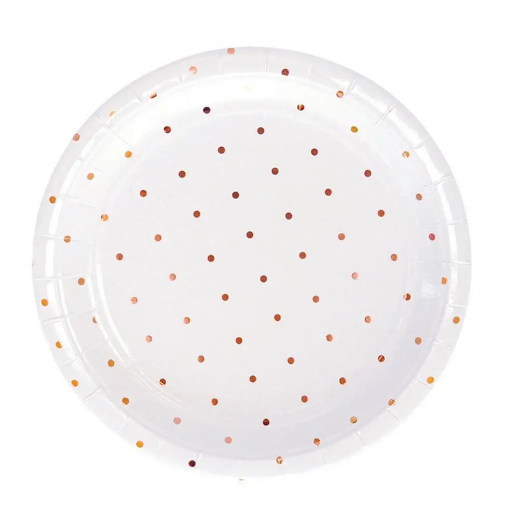 dot paper tray Одноразовая посуда бумажные тарелки салфетки для стаканчиков напиток 8 x соломинка день рождения 25x20 x вечерние принадлежности 8 x лоток - Цвет: dot paper tray