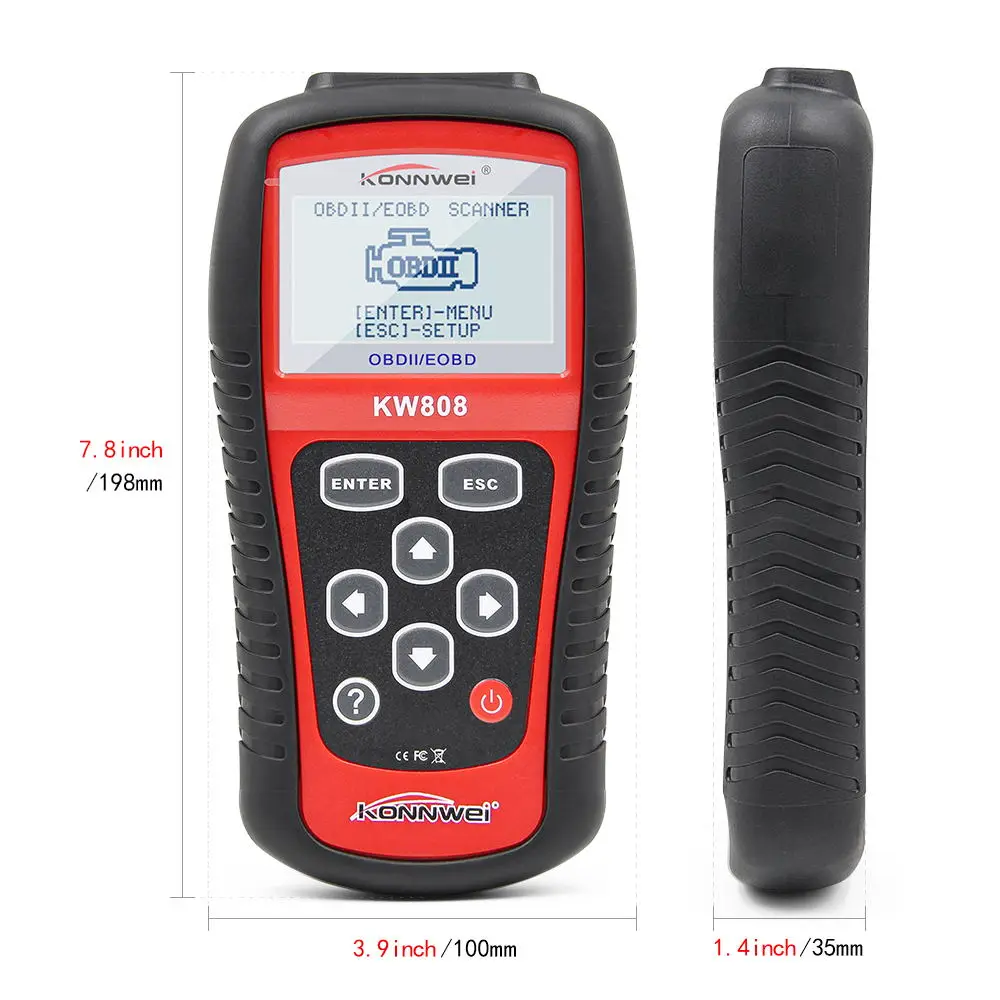 KONNWEI KW808 считыватель кодов OBD2 сканер бесплатное обновление OBD 2 OBD2 автомобильный диагностический инструмент ODB2 лучше, чем ELM 327 V1.5