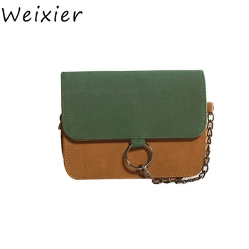 

WEIXIER 2019 New Fashion Leather Small Flap Women Crossbody Bag Chain Messenger Shoulder Bag Lady Female Handbags ZK-40