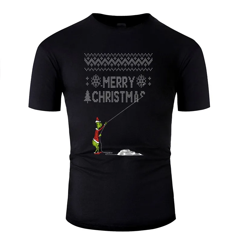 Комическая футболка Grinch с тыквой для мужчин, унисекс, с круглым вырезом, для отдыха, Grinch, для лица, рождественский подарок, футболки для взрослых, хлопковая футболка