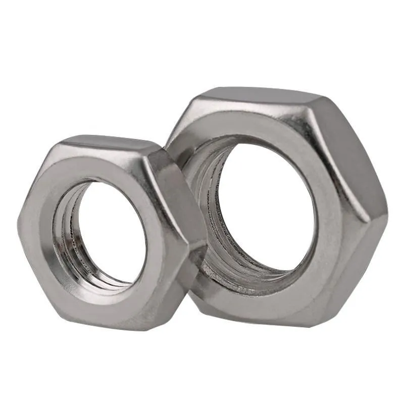 25pcs Steel Nut M2.5 M3 M4 M5 M6 M8 M10 M12 M14 M16 304 A2-70 Stainless Flat Hex Hexagon Thin Jam DIN439 GB6172 | Обустройство дома