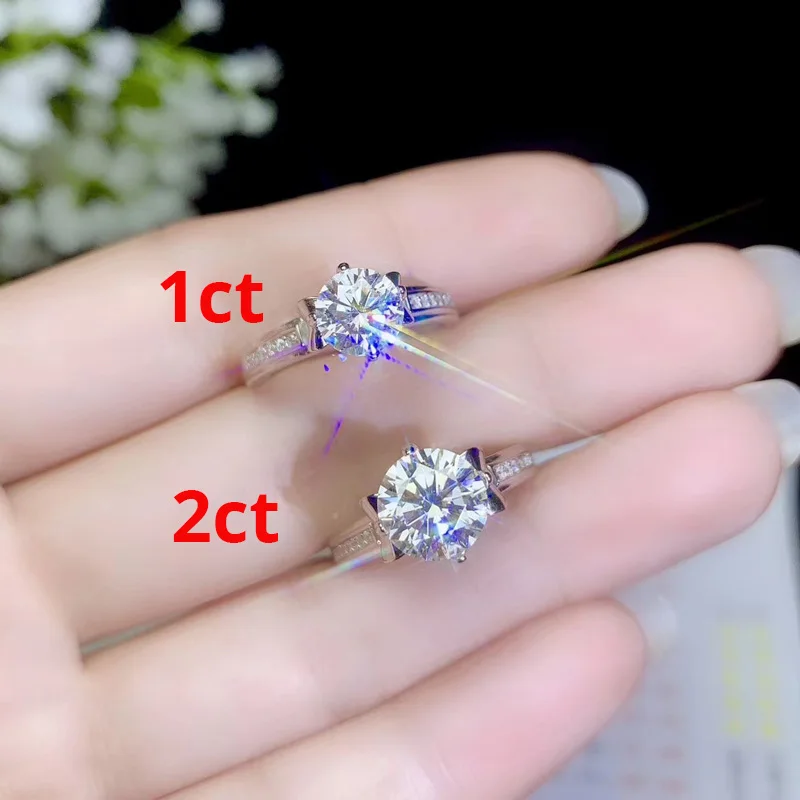 Кольцо для помолвки colife Moissanite F Color 1ct & 2ct серебряное кольцо свадьбы из серебра 925
