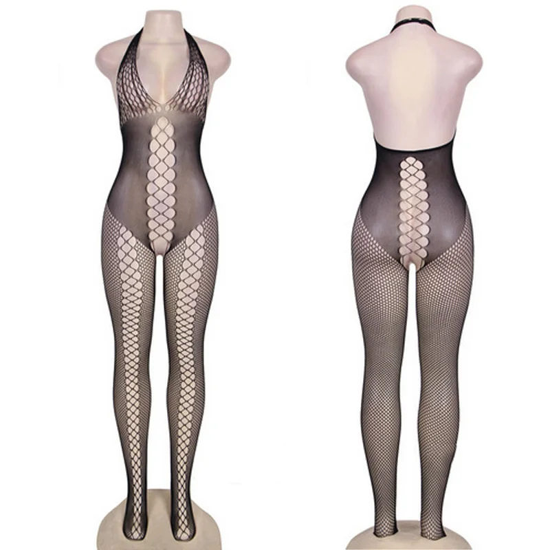 Sexy Fishnet Open Crotch Babysuit Women Erotic Lingerie Hollow Dress Porno Underwear Teddy BodyStockings Costumes Sex Clothes