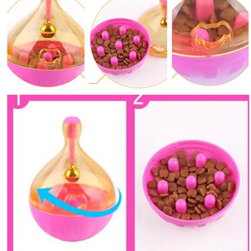 Pet Cat Fun Bowl Feeding Toys Dog Tumbler Feeder Puppy Kitten Shaking Leakage Food Ball Container Interactive Training Toys