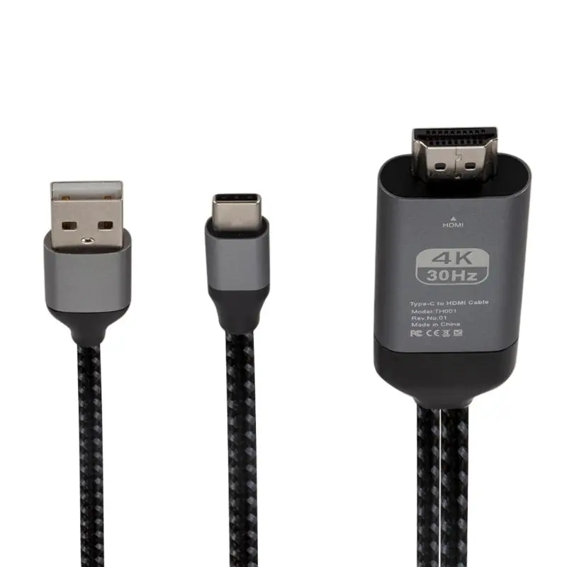 OOTDTY type-C USB-C к HDMI HDTV 4K кабель адаптер для samsung Galaxy мобильного телефона компьютера
