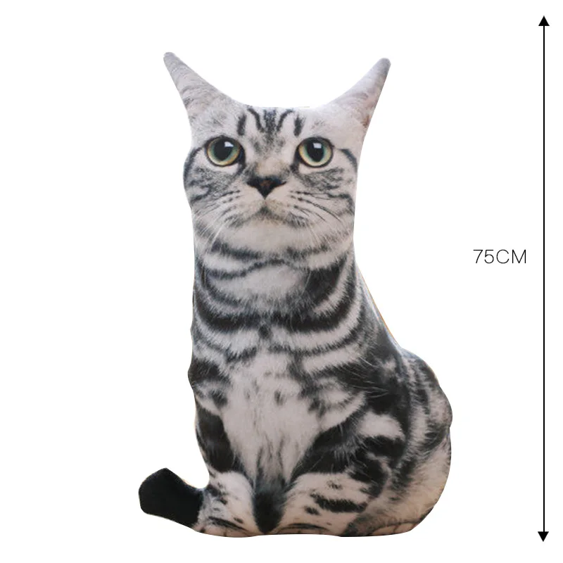 US Short Cat 75cm Мягкие подушки в виде животных, забавные подушки-Коты, рождественские игрушки для кошек, собак, креативные милые подушки в форме кошки, забавные подарки на день рождения, плюшевые игрушки - Цвет: US Short Cat 75cm