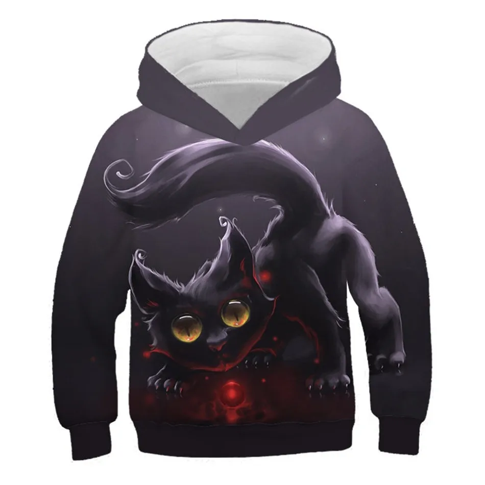 Crianças com Capuz Anos de Idade Meninos Meninas Hoodies Adorável Animal Óculos Anime Gato Coelho Peixe Impressão Camisolas Pulôver 4-13 3d 11 anime gato coelho peixe impressão crianças com