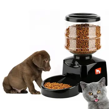 

Hoopet 5.5L Automatic Pet Feeder with Voice Message Recording and LCD Screen Large Smart Dogs Cats Food Bowl Dispenser