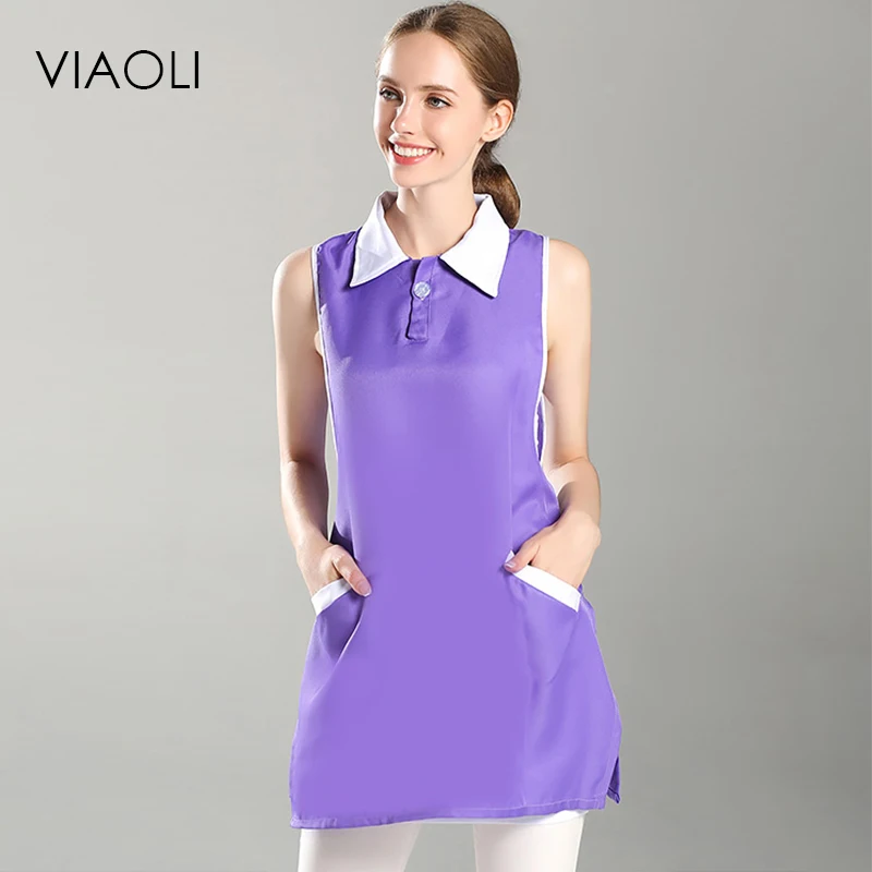 Viaoli sleeveless beauty salon tattoo artist nurse doctors hospital uniforms simple self-cultivation work clothes Tie multiple