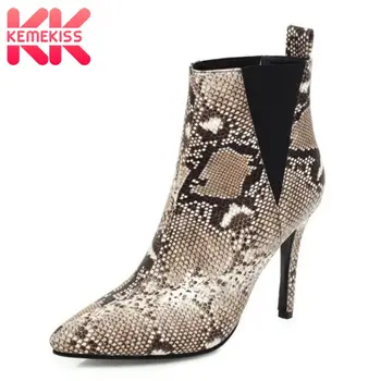 

KemeKiss Women Ankle Boots Fashion Pointed Toe Thin High Heel Winter Shoes Woman Sexy Warm Office Lady Party Footwear Size 31-43