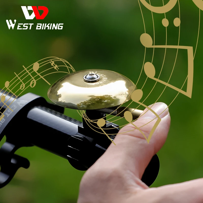 

WEST BIKING Retro Road Bike Bell Copper Handlebar Ring Bell Safety Warning Alarm Crisp Sound Alarm Bike Horn Bicycle Accessories