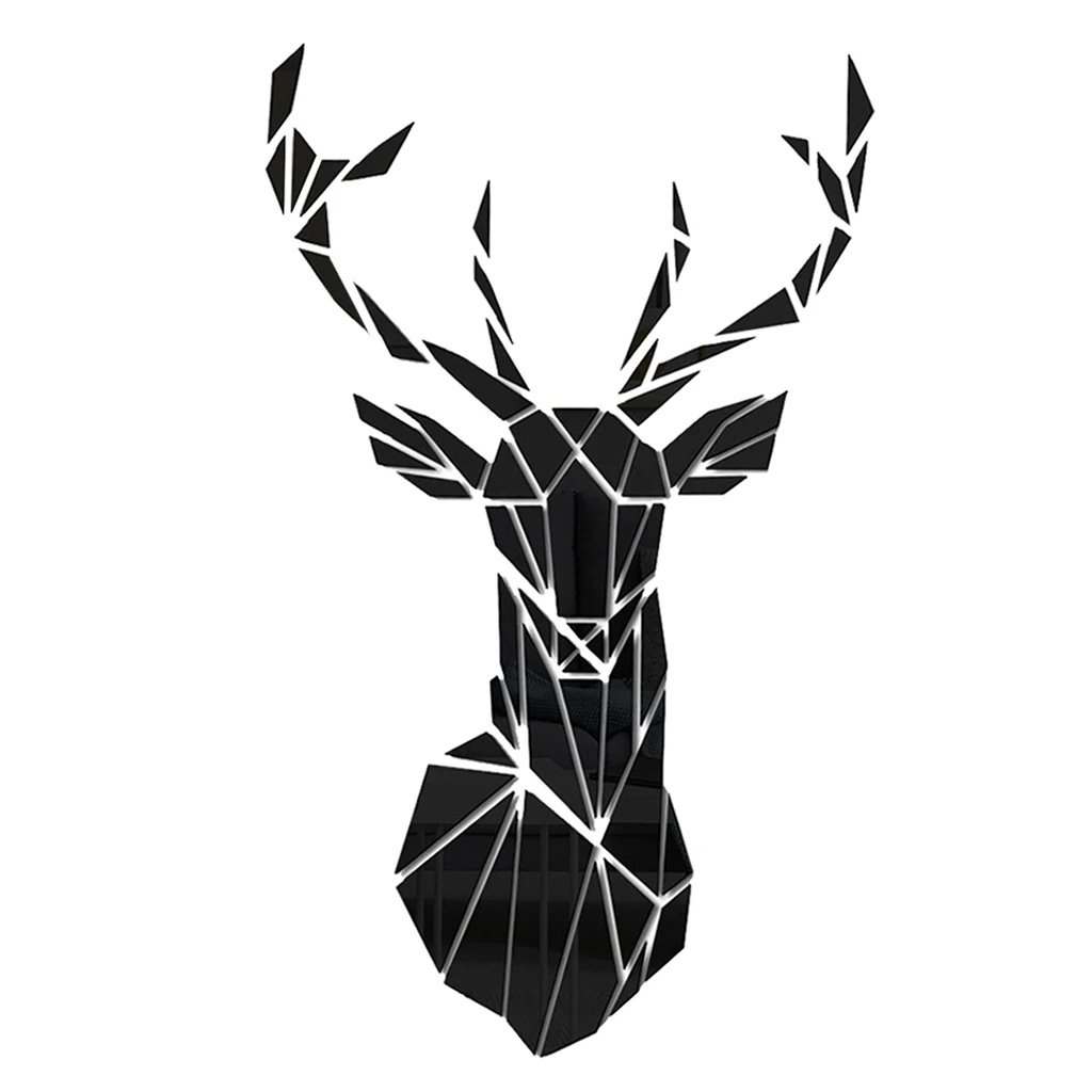 Mirror Deer Head 3D Crystal Acrylic DIY Wall Stickers& Murals For Entranceway, Living Bedroom Dining Room Home Décor Mirror Deer Head 3D Crystal Acrylic DIY Wall Stickers& Murals For Entranceway, Living Bedroom Dining Room Home Décor