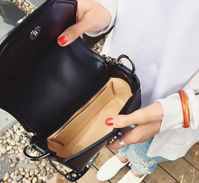 BXX Sac/ модные осенне-зимние роскошные женские сумки, дизайнерская сумка через плечо с металлическими заклепками 19K-a213