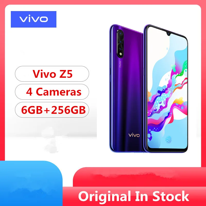 DHL Быстрая Vivo Z5 мобильный телефон Snapdragon 712 Android 9,0 6,3" 2340x1080 6 ГБ ОЗУ 256 Гб ПЗУ распознавание лица fingerprnit МП
