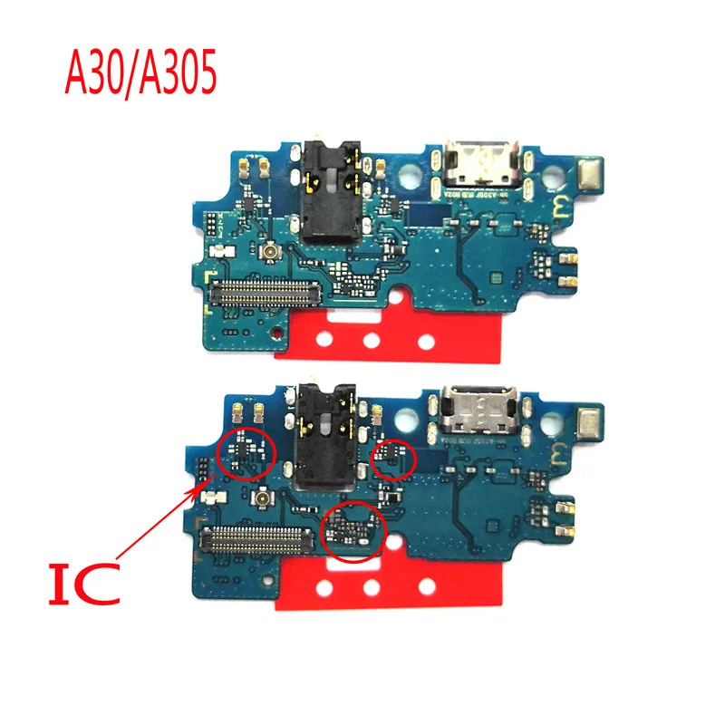 Зарядный порт разъем платы части гибкий кабель с микрофоном для samsung Galaxy A80 A70 A60 A50 A40 A30 A20 A10 - Цвет: A30