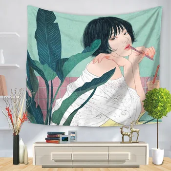 

Illustration Character Decoration Tapestry Geometric Abstract Tapestries Decorative Blanket Fabric Bedroom 200x150cm