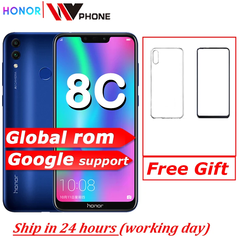 8c Honor 8c 3 слота Face ID 6,26 дюймов Восьмиядерный процессор Snapdragon 632, фронтальная камера 4000 МП, двойная камера заднего вида мАч|Смартфоны и мобильные телефоны| | АлиЭкспресс