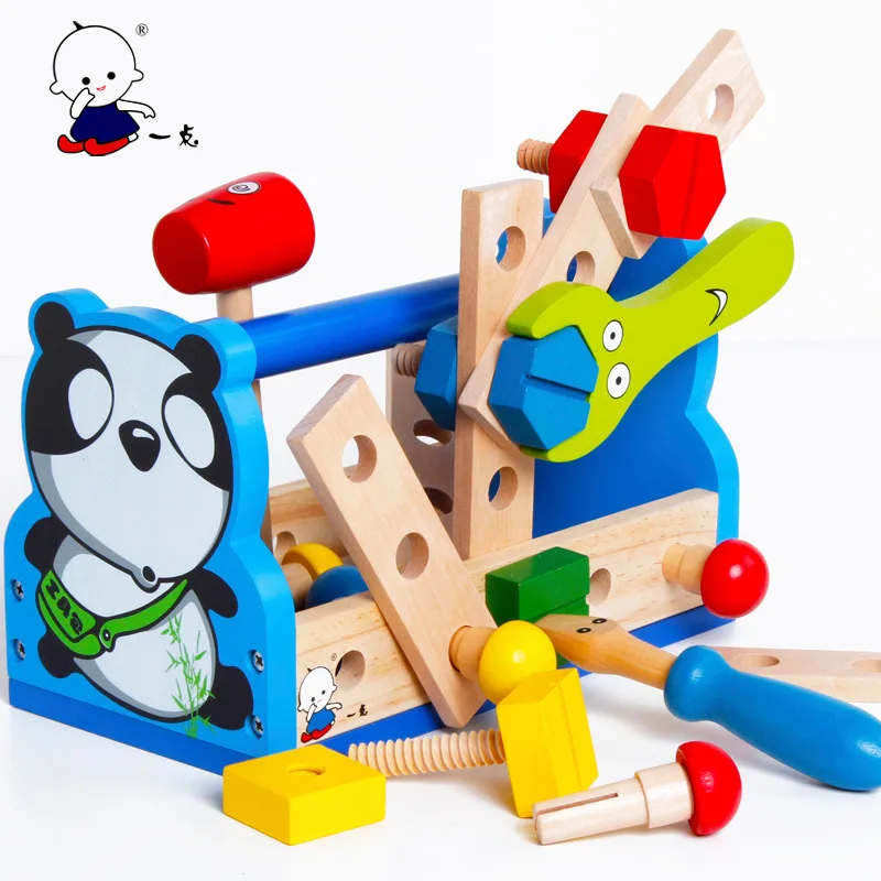 

Children'S Educational Boy Removable Toy Nut Assembly Toolbar Toolbox Repair Tool Table Wooden Toys