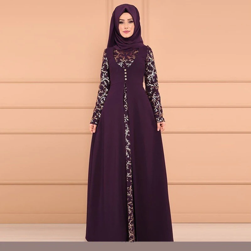 Fashion Abayas for Women Summer New Long Sleeve Golden Stripes Print Elegant Dress Dubai Abaya Turkey Islam Muslim Dress