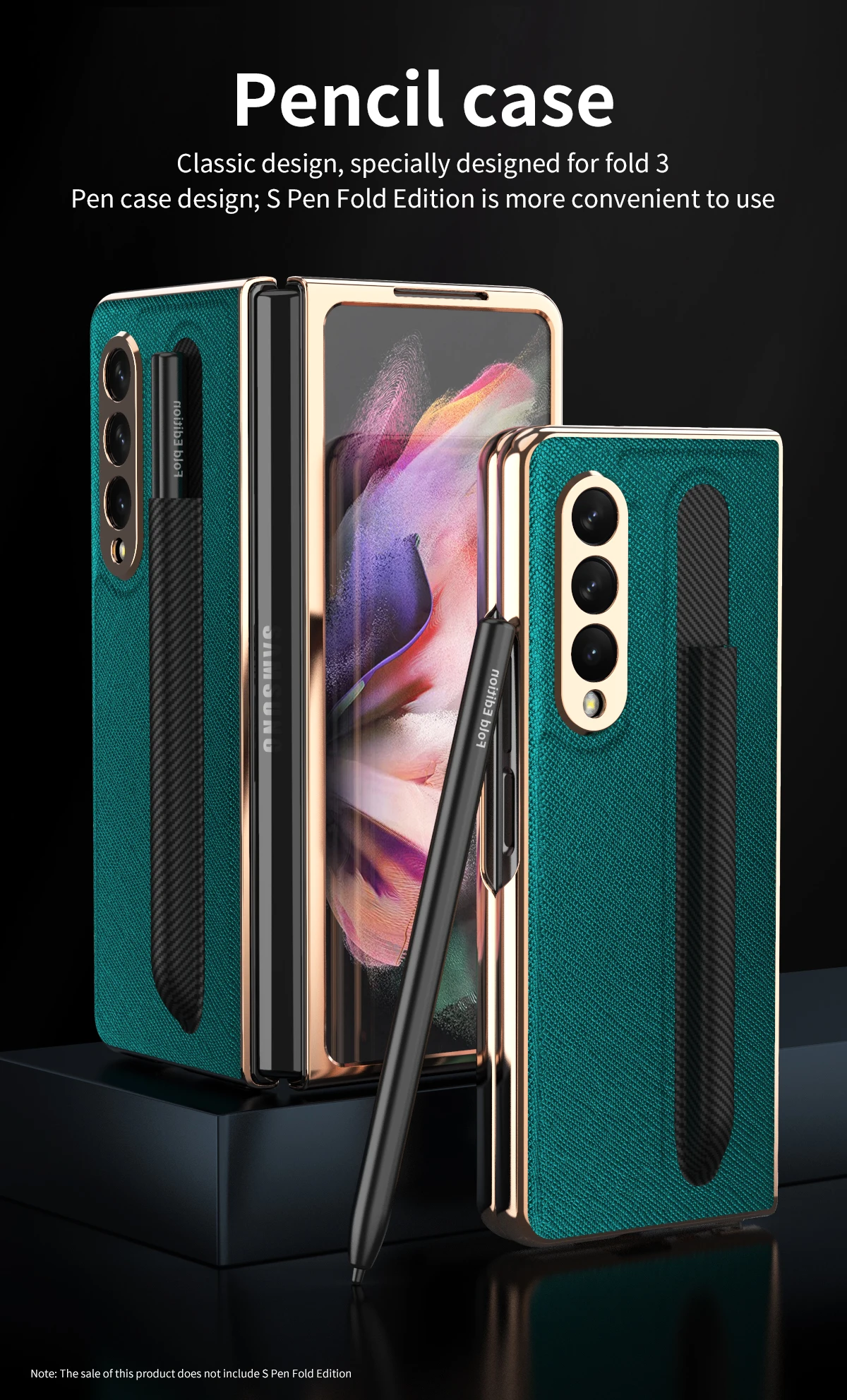 Samsung Galaxy Z Fold 3 5G Leather Case with S Pen Slot